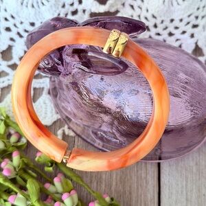Vintage Avon Marbled Amber Bangle Bracelet